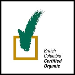 We are British Columbia Certified Organic